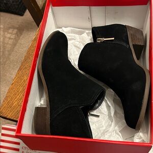 Crown & Ivy Suede Black Ankle Boots